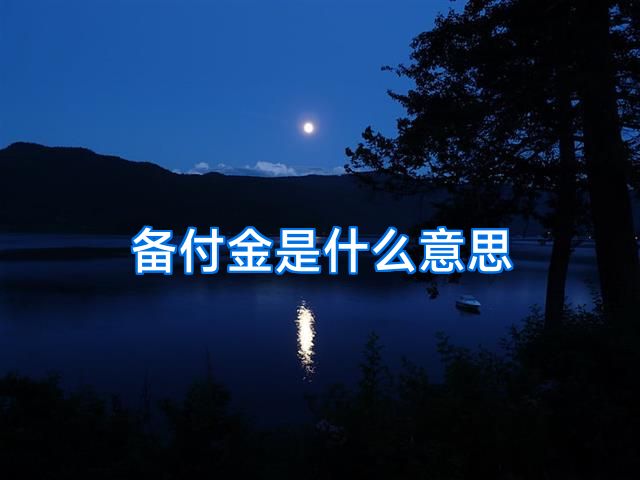备付金是什么意思