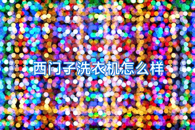 西门子洗衣机怎么样