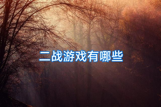 二战游戏有哪些